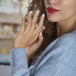 Demi-alliance Or Blanc  Eloisa Diamant Synthetique