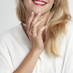 Demi-alliance Or Blanc  Eloisa Diamant Synthetique