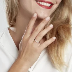 Demi-alliance Or Blanc  Eloisa Diamant Synthetique