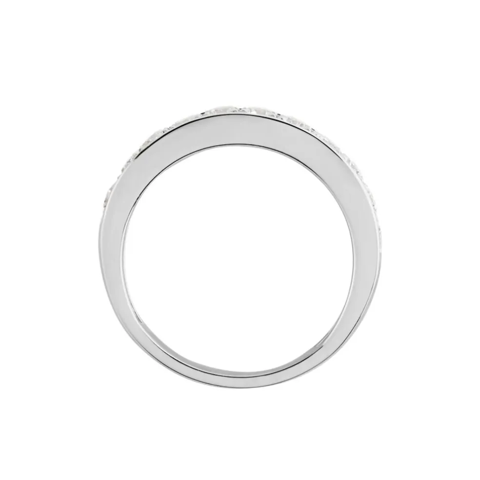 Demi-alliance Or Blanc Valentine Diamant Synthetique