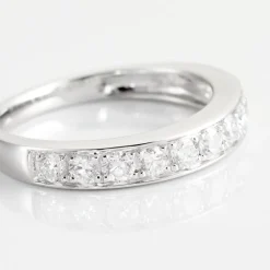 Demi-alliance Or Blanc Valentine Diamant Synthetique