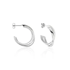 Demi-créoles Argent Blanc Laureat Oxydes De Zirconium