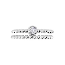 Duo De Bagues Roseli Argent Blanc Oxyde De Zirconium