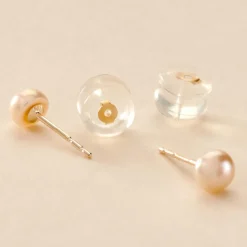 Fermoir Boucle D'oreille Silicone Or Jaune