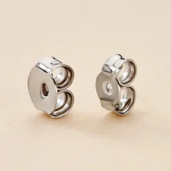 Fermoir Papillon Boucle D'oreille Or Blanc