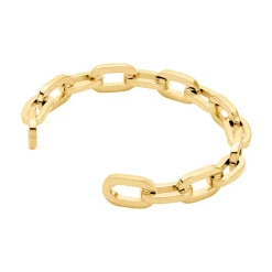 Jonc Hera Acier Dore Yonna Ouvert Forcat Large