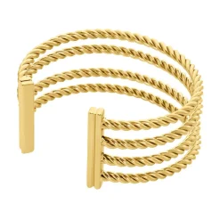 Jonc Ouvert Acier Doré Galaad