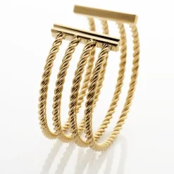 Jonc Ouvert Acier Doré Galaad