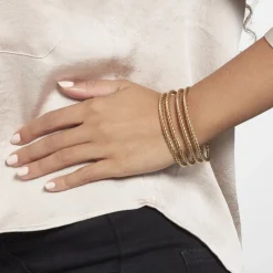 Jonc Ouvert Acier Doré Galaad