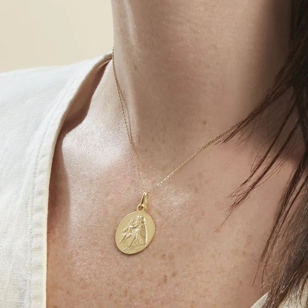 Medaille Or Jaune Saint Antoine De Padoue