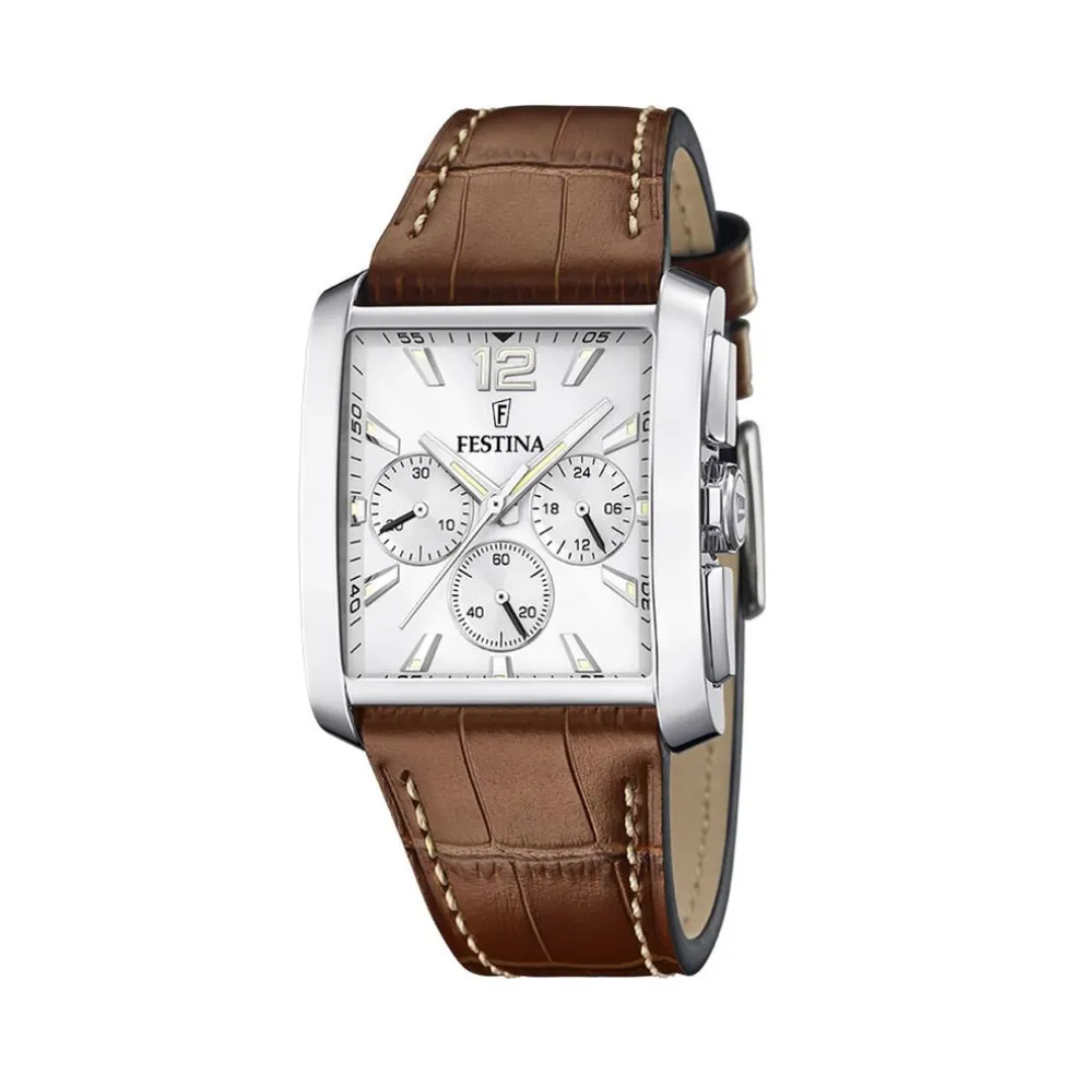 Montre Festina On The Square Chrono Argenté