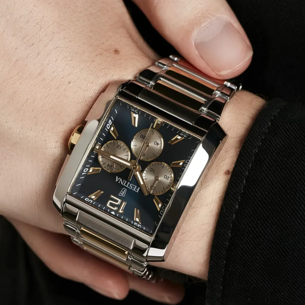 Montre Festina On The Square Chrono Bleu