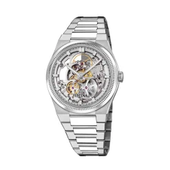 Montre Festina Swiss Made Automatic Squelette 40 Argenté