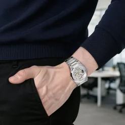 Montre Festina Swiss Made Automatic Squelette 40 Argenté