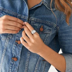 Montre Fossil Watch Ring Blanc