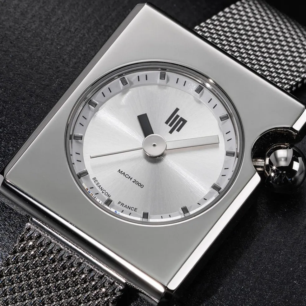Montre Lip Mach 2000 Mini Square Argenté