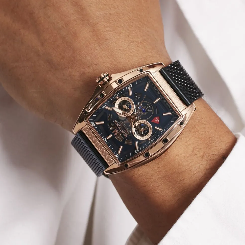 Montre Montignac Tonneau Bleu
