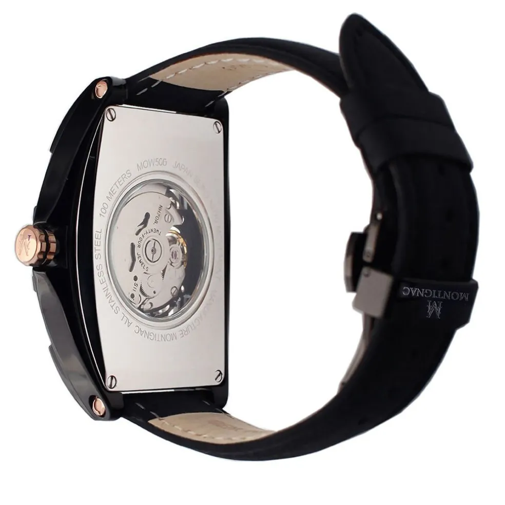 Montre Montignac Tonneau Automatiquev Noir