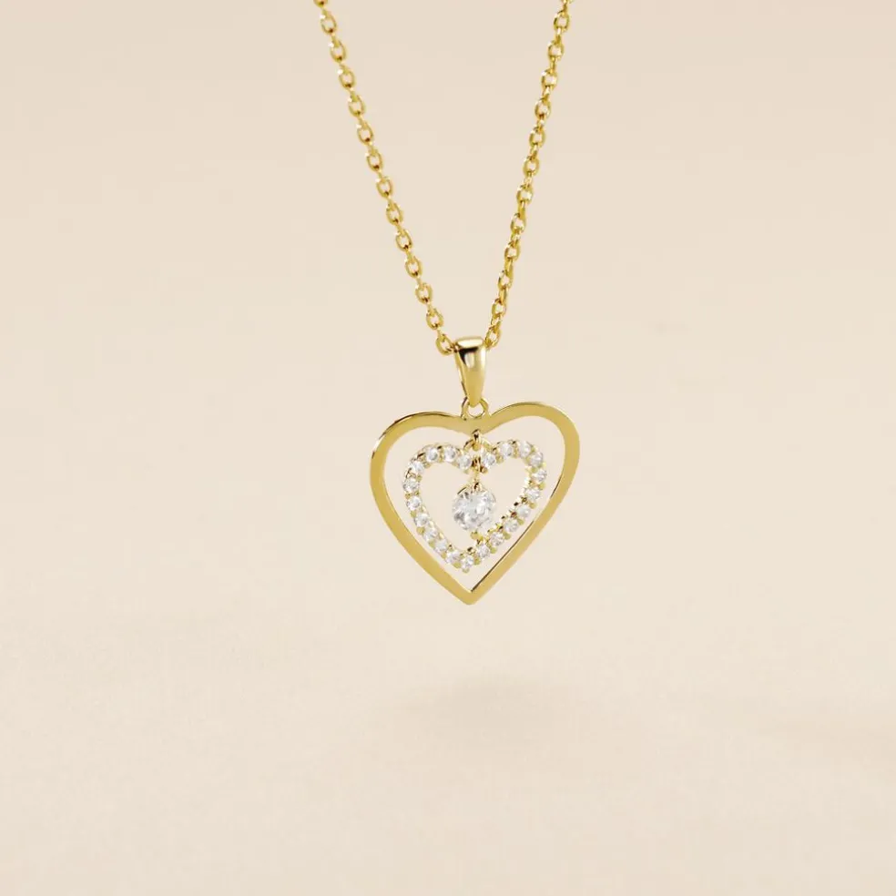 Pendentif Ademe Or Jaune Oxyde De Zirconium