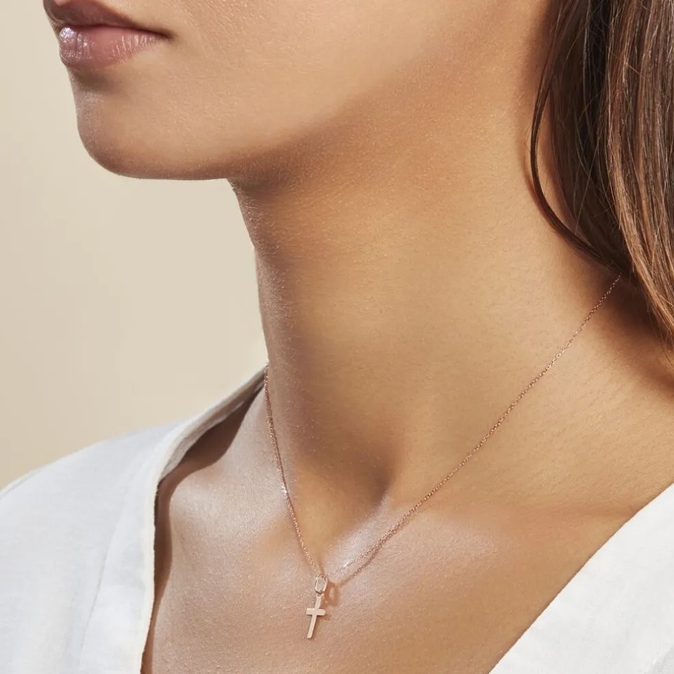 Pendentif Alyssa Croix Or Rose
