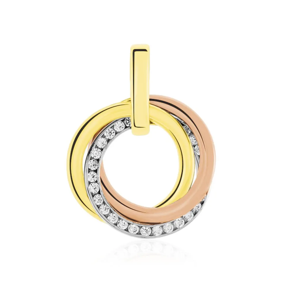 Pendentif Amaiur Or Tricolore Oxydes De Zirconium
