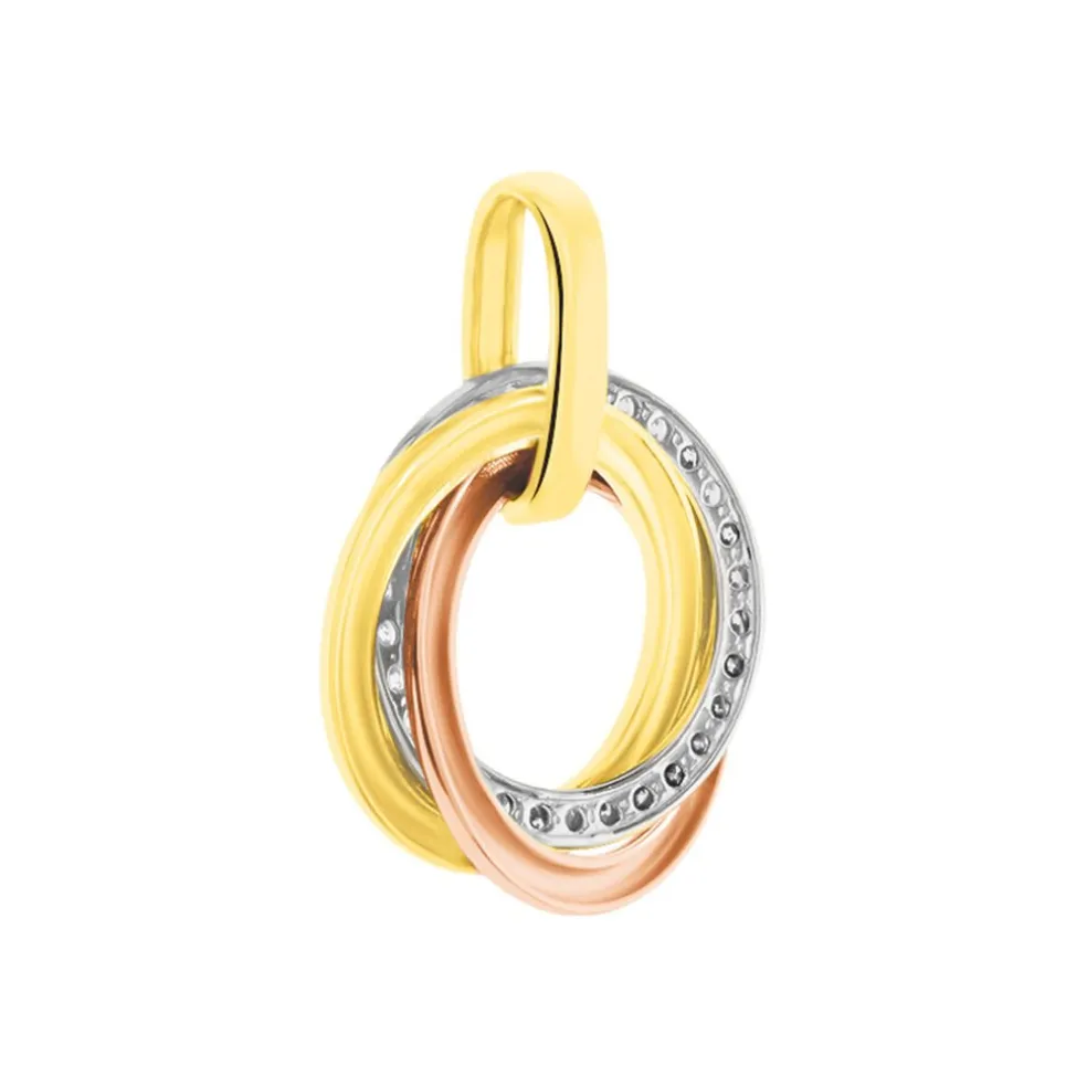 Pendentif Amaiur Or Tricolore Oxydes De Zirconium