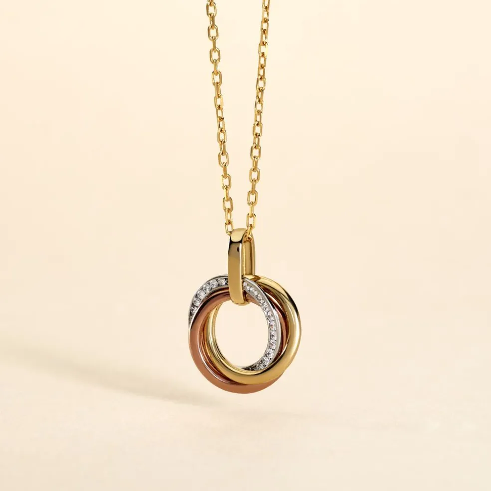 Pendentif Amaiur Or Tricolore Oxydes De Zirconium