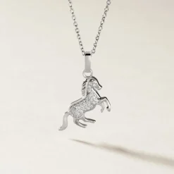 Pendentif Amelot Argent Blanc Oxyde De Zirconium