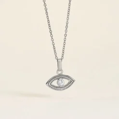 Pendentif Amelot Argent Blanc Oxyde De Zirconium