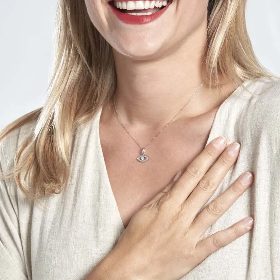 Pendentif Amelot Argent Blanc Oxyde De Zirconium