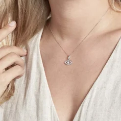 Pendentif Amelot Argent Blanc Oxyde De Zirconium