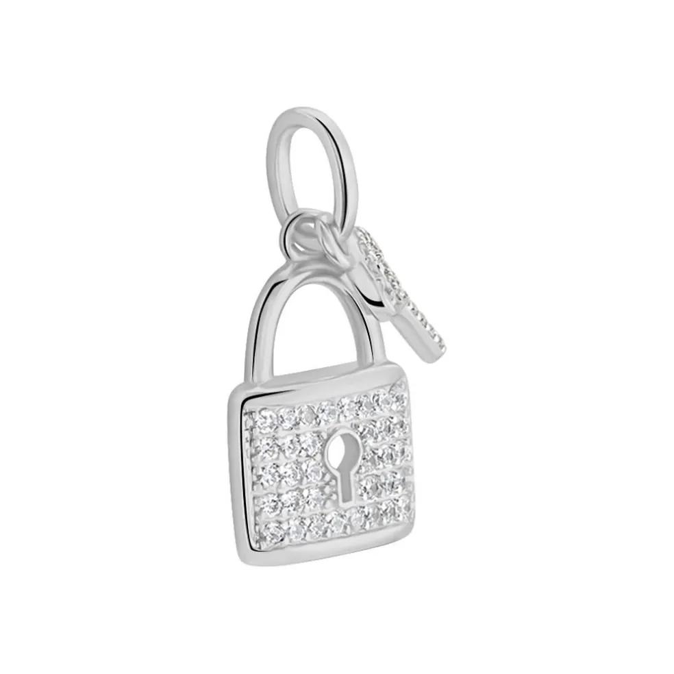 Pendentif Amelot Argent Blanc Oxyde De Zirconium