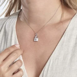 Pendentif Amelot Argent Blanc Oxyde De Zirconium