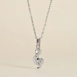 Pendentif Amelot Argent Blanc Oxyde De Zirconium