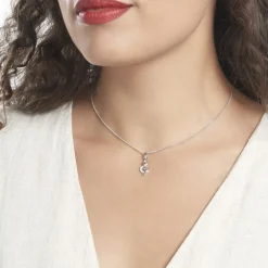 Pendentif Amelot Argent Blanc Oxyde De Zirconium