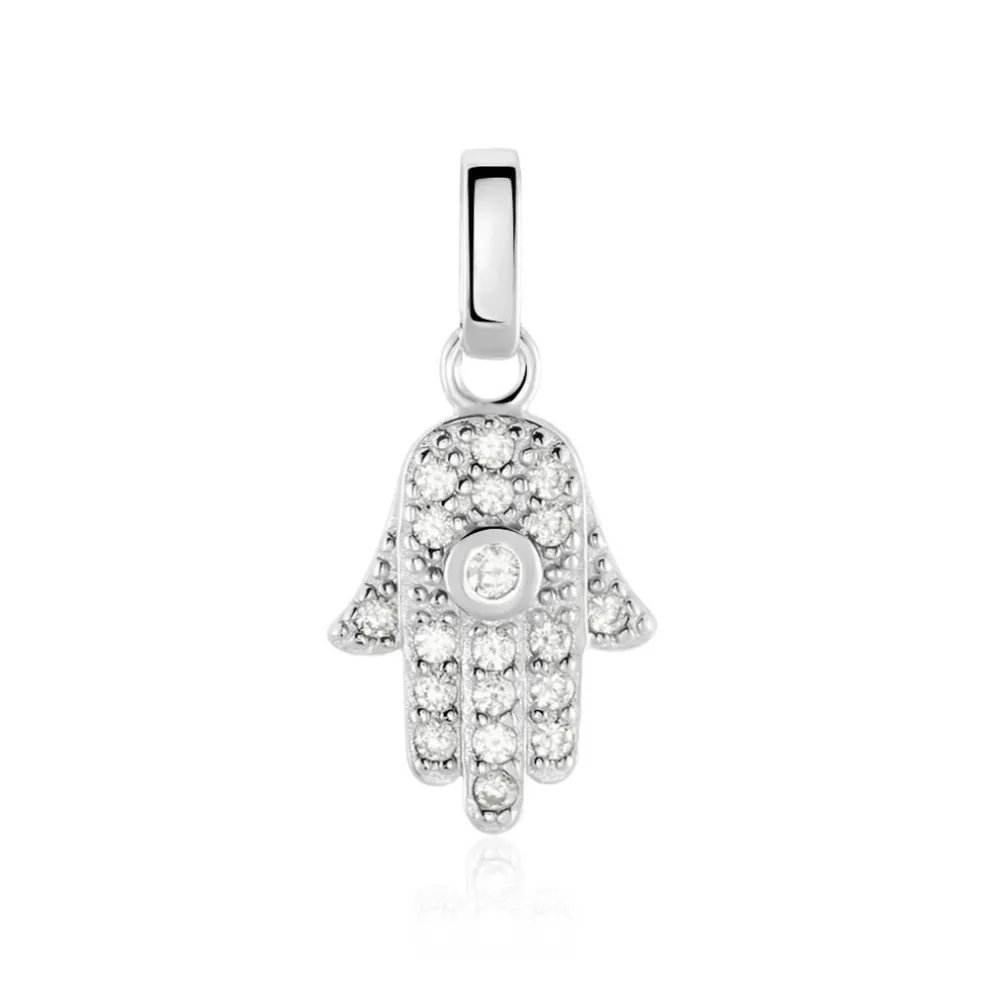 Pendentif Amelot Argent Blanc Oxyde De Zirconium