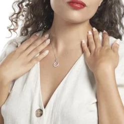 Pendentif Amelot Argent Blanc Oxyde De Zirconium