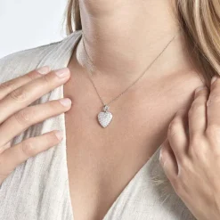 Pendentif Amelot Argent Blanc Oxyde De Zirconium