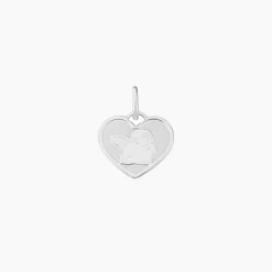 Pendentif Ange Coeur Or Blanc