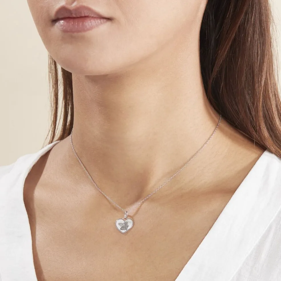 Pendentif Ange Coeur Or Blanc