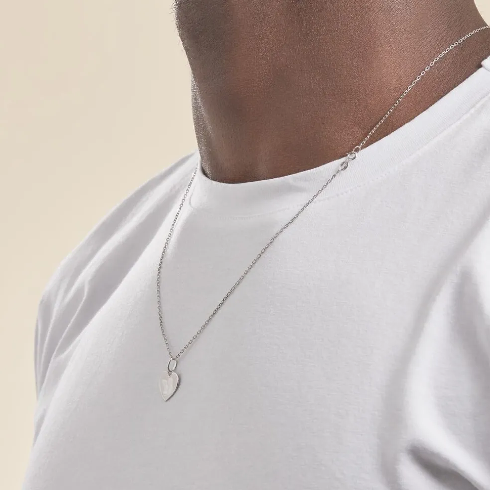 Pendentif Ange Coeur Or Blanc