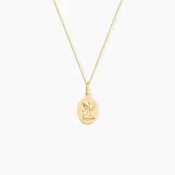 Pendentif Ange Ovale Or Jaune
