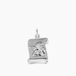 Pendentif Ange Parchemin Or Blanc