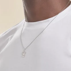 Pendentif Ange Parchemin Or Blanc