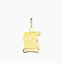 Pendentif Ange Parchemin Or Jaune