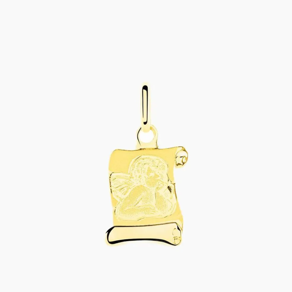 Pendentif Ange Parchemin Or Jaune