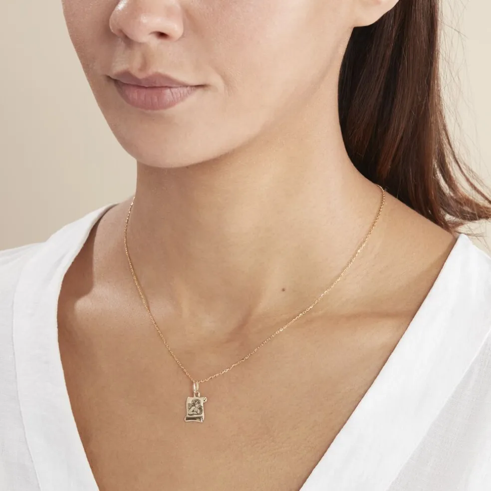 Pendentif Ange Parchemin Or Jaune