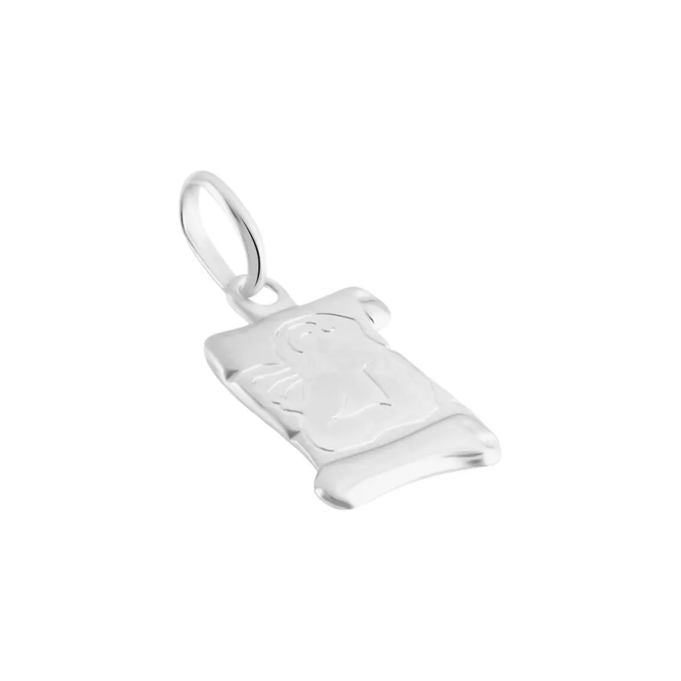 Pendentif Ange Parchemin Or Blanc