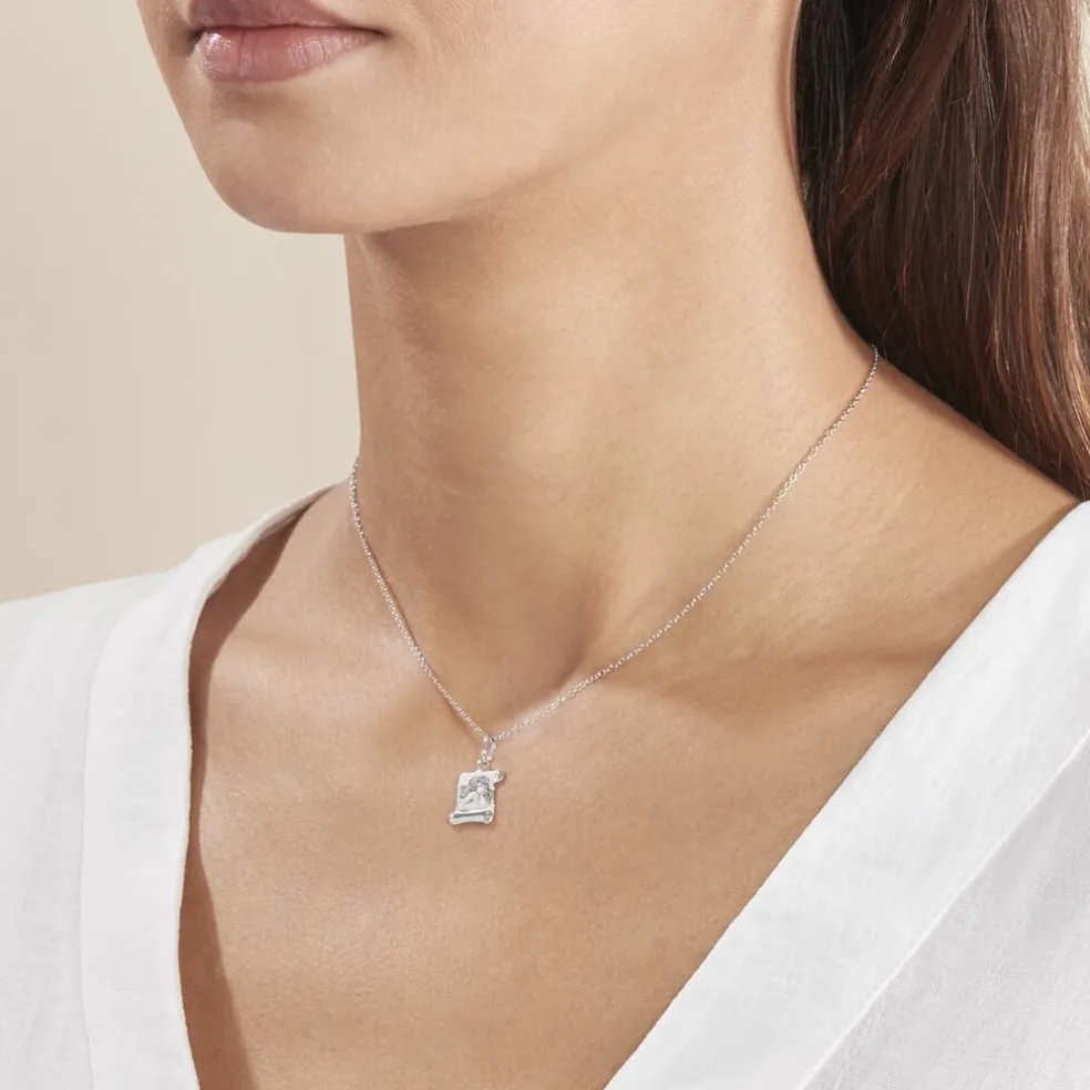 Pendentif Ange Parchemin Or Blanc