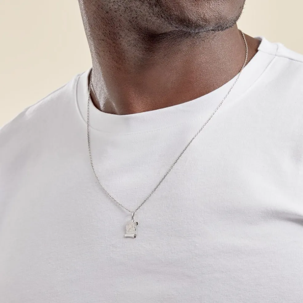 Pendentif Ange Parchemin Or Blanc